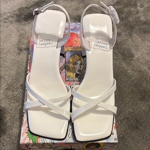 Jeffrey Campbell Cream Strappy Heels
